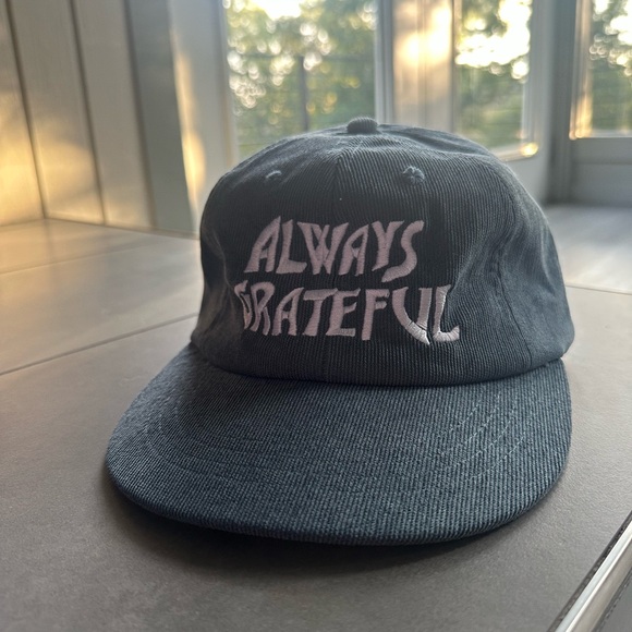 Always Grateful blue corduroy hat - Picture 3 of 5